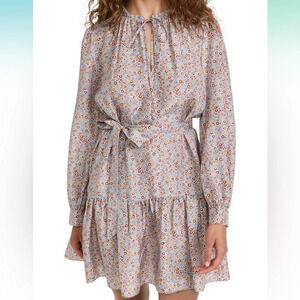 Rebecca Taylor Women's Violet Fleur Belted Silk Dress